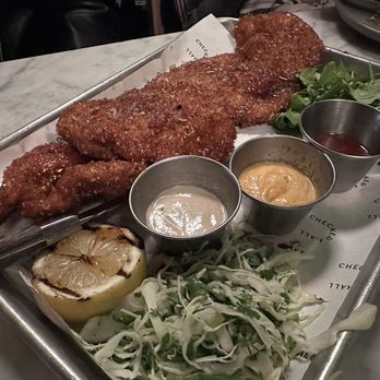 Checker Hall - Chicken schnitzel - Mediterranean Near Me - Los Angeles, California