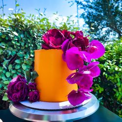 Sugar on Top Dessert Studio - Fall themed cake with flowers