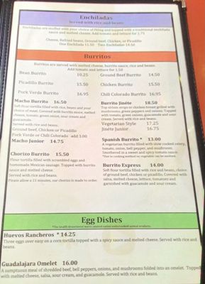 Menu photo 4 El Jinete Mexican Restaurant Anacortes, WA