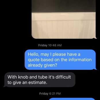 Mario Castillo Electric - Txt message correspondence between client and technician 5 of 5 - Electricians Near Me - Long Beach, California Mario Castillo Electric - Txt message correspondence between client and technician 5 of 5 - Electricians Near Me - Long Beach, California