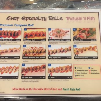 TruSushi 'n Fish - Roll menu side 1 - Sushi Bars Near Me - Lake Forest, California