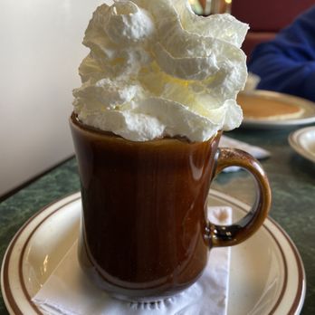 Flo's Pancake House - Hot cocoa w extra whip - Breakfast & Brunch Near Me - Anchorage, Alaska