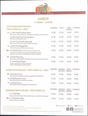 Menu photo 2 Urban Thai Bistro Vancouver, BC Menu photo 2 Urban Thai Bistro Vancouver, BC