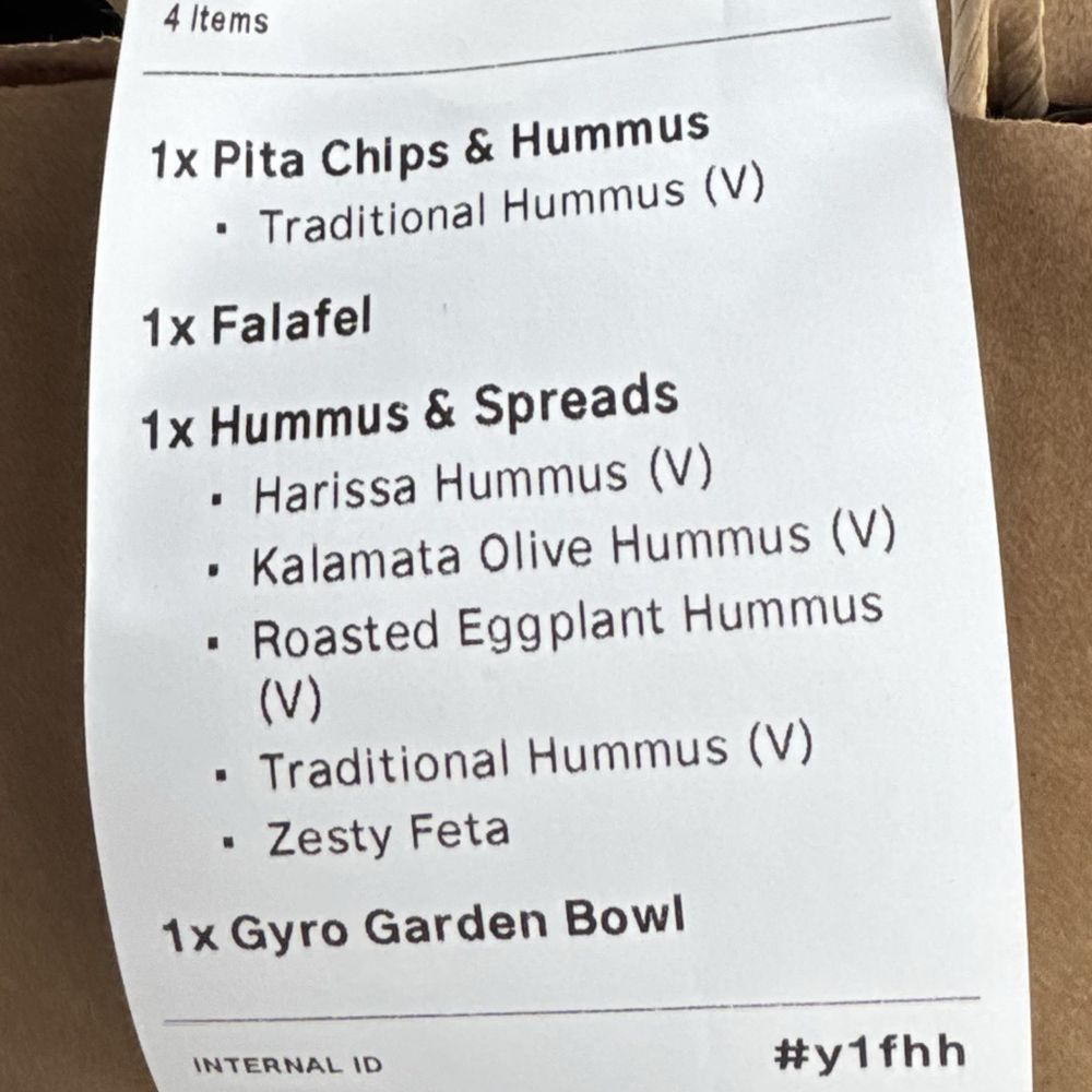What we ordered What we ordered