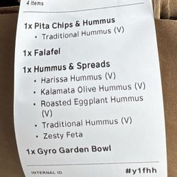 What we ordered