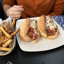 The Fresh Fork Cafe - Meatball sub and fresh fries