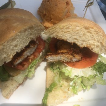 Latitudes - Sunset Key Cottages - Blackened Grouper Sandwich with Sweet Potato Salad - Seafood Near Me - Key West, Florida