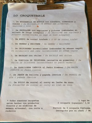 Menu photo 2 Catacroquet Barcelona, B
