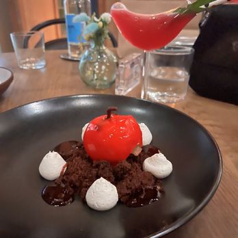 The Select - Black Cherry dessert and the Bird Cocktail - Mediterranean Near Me - Sandy Springs, Georgia