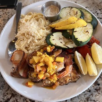 Lighthouse Oyster Bar & Grill - Sea Bass Plate With Bacon Wrapped Scallops - Seafood Near Me - Oceanside, California Lighthouse Oyster Bar & Grill - Sea Bass Plate With Bacon Wrapped Scallops - Seafood Near Me - Oceanside, California