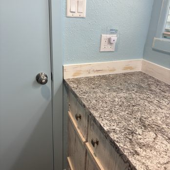 M James Painting - New 4 plug gfi outlet installed and the old hole patched and textured. Looks nice. - Painters Near Me M James Painting - New 4 plug gfi outlet installed and the old hole patched and textured. Looks nice. - Painters Near Me