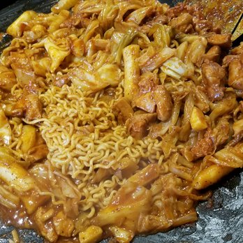 Doraon 1.5 Dak Galbi - 2nd stage with ramen added - Korean Near Me - Flushing, New York