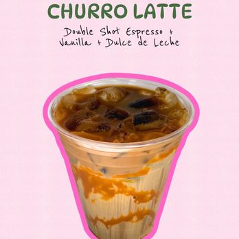 La Chula Cafe - Churro Latte Double Shot Espresso + Vanilla + Dulce de Leche - Coffee & Tea Near Me - Pasadena, California