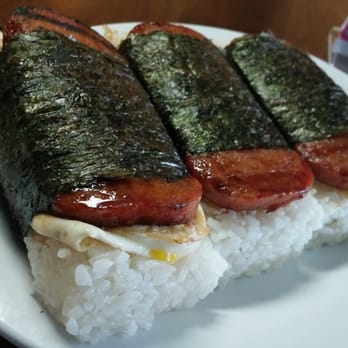 Aloha Grill - 1 Spam Musubi w/ egg n 2 regular ol' Spam Musubi - Hawaiian Near Me - Renton, Washington