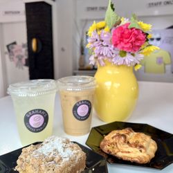 Graham’s Coffee Parlor - Crumb cake + cherry red pepper Gruyère scone