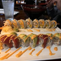Coughing Crouching Tiger Roll and I forgot the other one- it was spicy though. Coughing Crouching Tiger Roll and I forgot the other one- it was spicy though.
