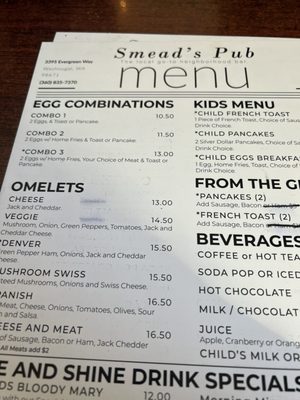 Menu photo 1 Smeads Pub Washougal, WA
