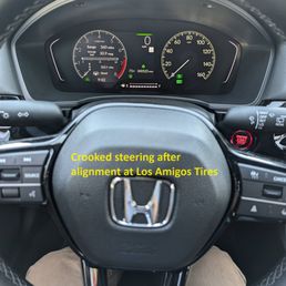 Crooked steering after alignment at Los Amigos Tires Crooked steering after alignment at Los Amigos Tires