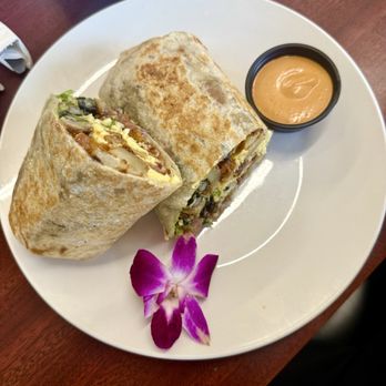 6 Avenue Caffe - Breakfast Burrito - so much flavor! Fresh guac and black beans really added to the flavor. Spicy chipotle in the side was yummy. - Acai Bowls Near Me - Los Angeles, California