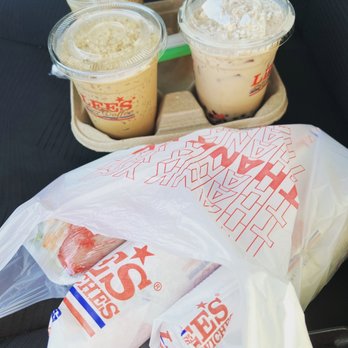 Lee's Sandwiches - Ham, Egg and Cheese Baguette Sandwich Lee's Special Combo Sandwich Iced Lee's Coffee Lee's Milk Tea - Vietnamese Near Me - LongBeach, California