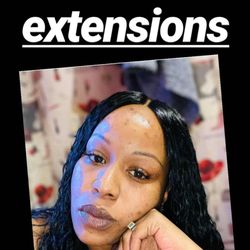 Faith & Grey Hair Extensions - Deep wave on our client