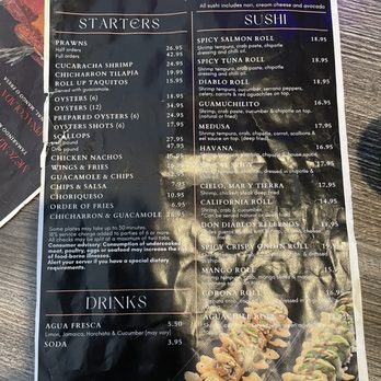 Don Diablos Ceviche Bar - Menu - Seafood Near Me - Corona, California