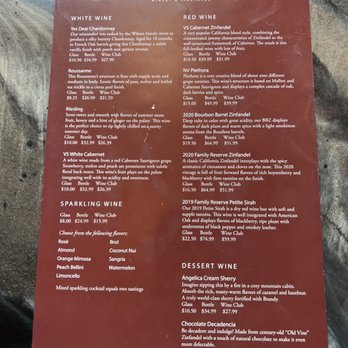 Wilson Creek Winery - Tasting menu - Wineries Near Me - Temecula, California Wilson Creek Winery - Tasting menu - Wineries Near Me - Temecula, California