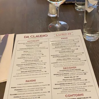 Da Claudio - One side of the menu Winter/19 - Italian Near Me - New York, New York Da Claudio - One side of the menu Winter/19 - Italian Near Me - New York, New York