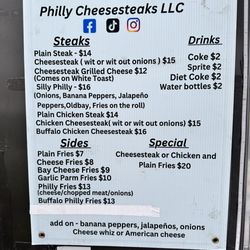 Steve D's Philly Cheesesteaks - Menu