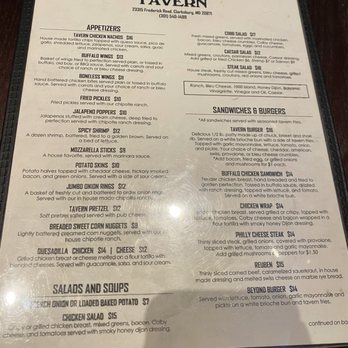 Clarksburg Tavern - Menu (December 2023) - Bars Near Me - Clarksburg, Maryland