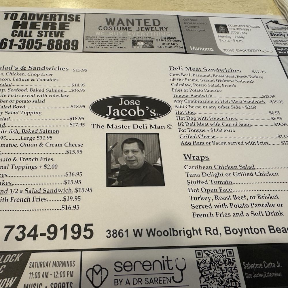 Jacob's Restaurant - Welcome to Jacob's. Easy menu - Delis Near Me - Boynton Beach, Florida Jacob's Restaurant - Welcome to Jacob's. Easy menu - Delis Near Me - Boynton Beach, Florida