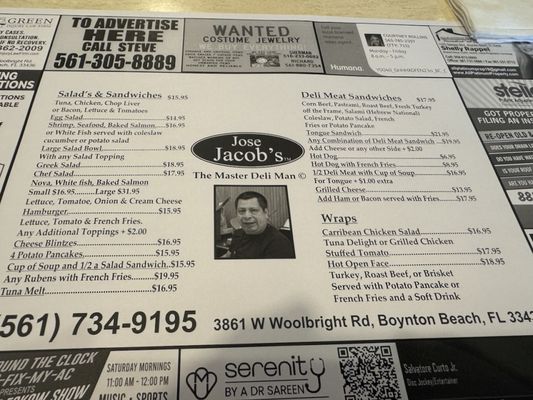 Menu photo 2 Jacob's Restaurant Boynton Beach, FL