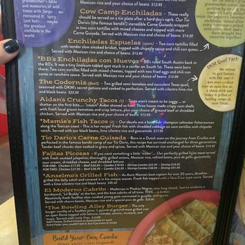 DK Maria's Legendary Tex-Mex - Menu - Tex-Mex Near Me - Austin, Texas