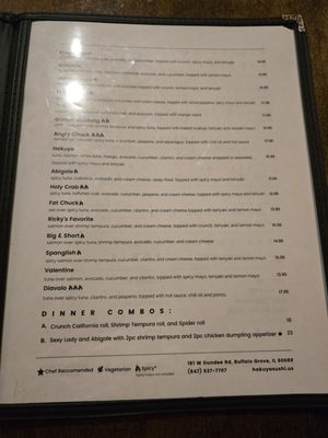 Menu photo 6 Hakuya Sushi Buffalo Grove, IL