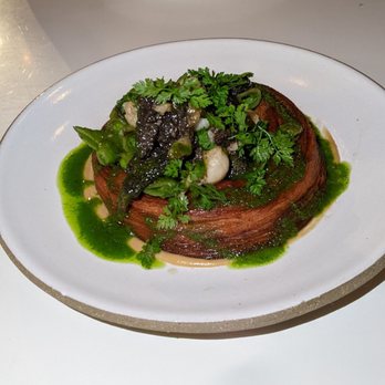 Dame - warm lobster tart with morels & green garlic - Seafood Near Me - New York, New York