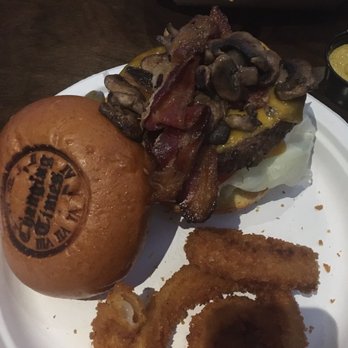 Changing Times - Cheeseburger with lettuce bacon tomato mushrooms with Onion Rings - American Near Me - Bay Shore, New York