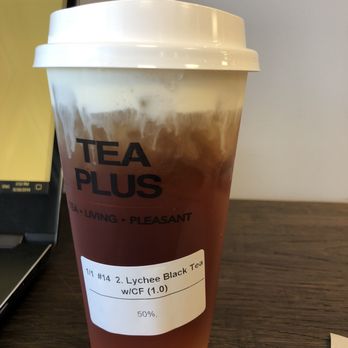 Tea Plus - Lychee black tea with cheese foam - Bubble Tea Near Me - Davie, Florida