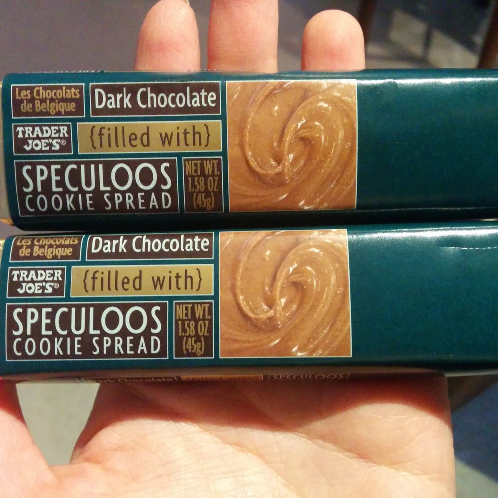 Trader Joe's - Speculoos cookie butter enrobed in dark chocolate. - Grocery Near Me - Miami, Florida Trader Joe's - Speculoos cookie butter enrobed in dark chocolate. - Grocery Near Me - Miami, Florida