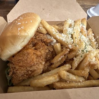 YAS Chicken - #2 - Yasville Hot.. with them upgraded garlic Parmesan fries. - Fast Food Near Me - Providence, Rhode Island