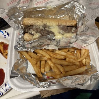 Rosati's Pizza - It's The Cheef, on garlic bread, with fries. - Italian Near Me - Chicago, Illinois