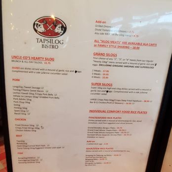 Tapsilog Bistro - Menu - Filipino Near Me - Campbell, California