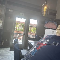Those are the doors where you go outside to a very spacious outside deck patio to eat again beautiful red on Main Street in Falmouth Those are the doors where you go outside to a very spacious outside deck patio to eat again beautiful red on Main Street in Falmouth