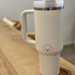 Engraving Colorado - Engraving of a Toy poodle on a Stanley tumbler