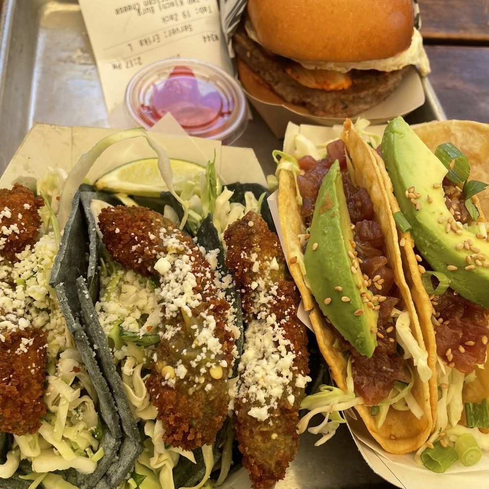 Gott's St. Helena - Avocado Tacos Ahi Poke Crispy Tacos and Impossible Kimchi Burger - Burgers Near Me - Saint Helena, California Gott's St. Helena - Avocado Tacos Ahi Poke Crispy Tacos and Impossible Kimchi Burger - Burgers Near Me - Saint Helena, California