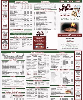 Menu photo 1 Cafe Milano Pocomoke City, MD
