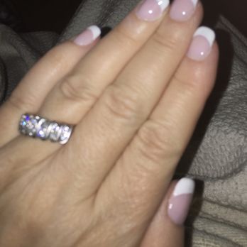Shiloh Nails & Spa - Pink dip, white polish on nail tips - Nail Salons Near Me - Windsor, California Shiloh Nails & Spa - Pink dip, white polish on nail tips - Nail Salons Near Me - Windsor, California