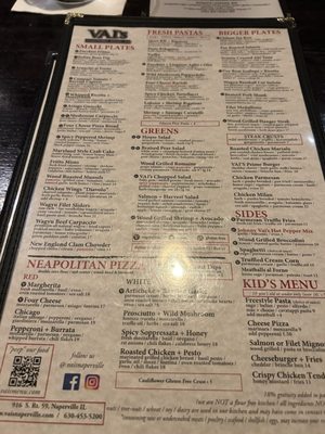 Menu photo 8 VAI's Italian Inspired- Kitchen + Bar Naperville, IL