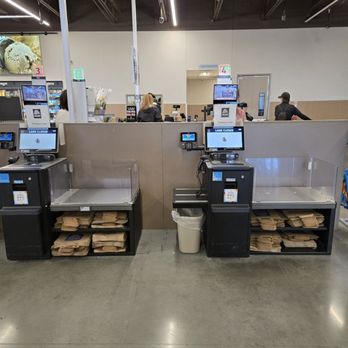 ALDI - Check out area consisting of both self-checkout registers and manned check-out lanes. - Grocery Near Me - Murrieta, California