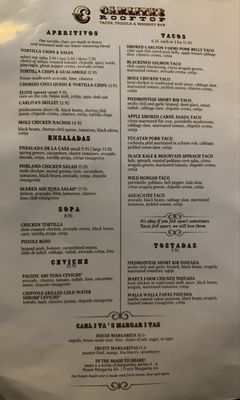 Menu photo 1 Carlita's - Eugene Eugene, OR