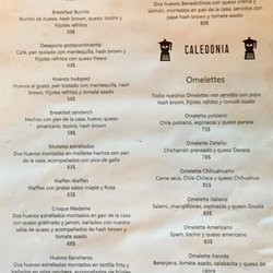 Caledonia - Menu 2
